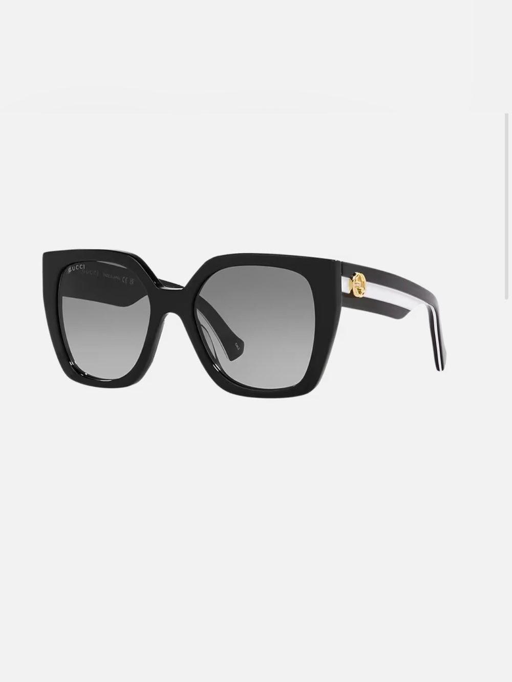 GUCCI Butterfly Sunglasses Black Grey Gradient Gold GG Logo Made Japan GG1300S